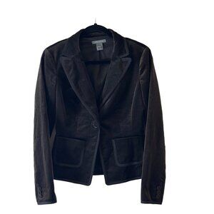 Ann Taylor Black Velvet Blazer Size 2 Tailored Jacket